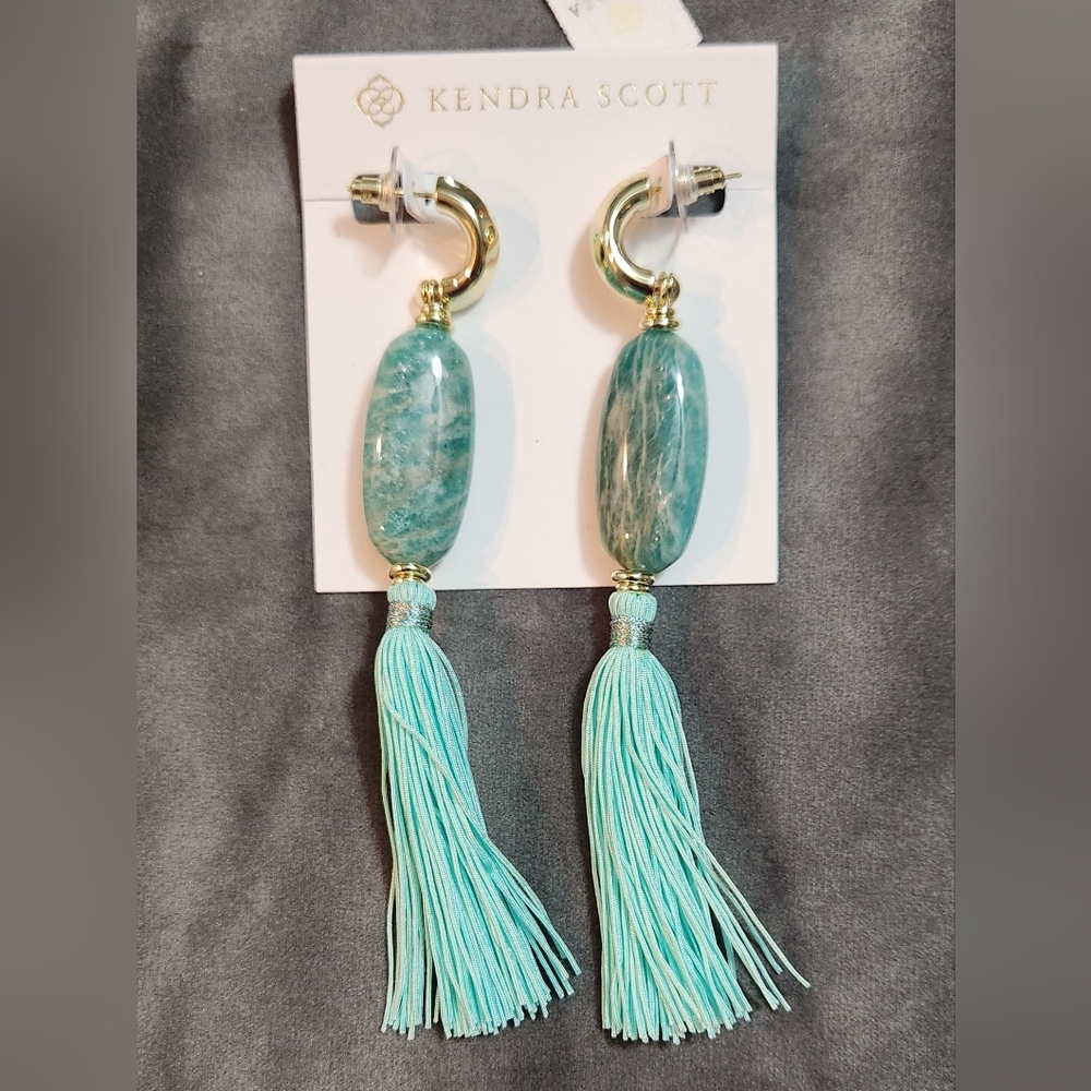 Kendra Scott Insley Teal Mix Tassel Earrings NWT